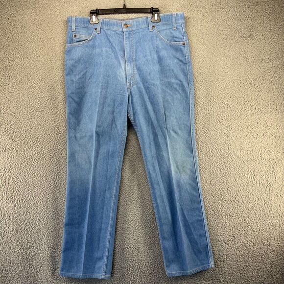 Vintage Levis Jeans Men's 42 Blue Denim Brown Tab Cotton Western Fit 38x31 Light - Picture 1 of 12